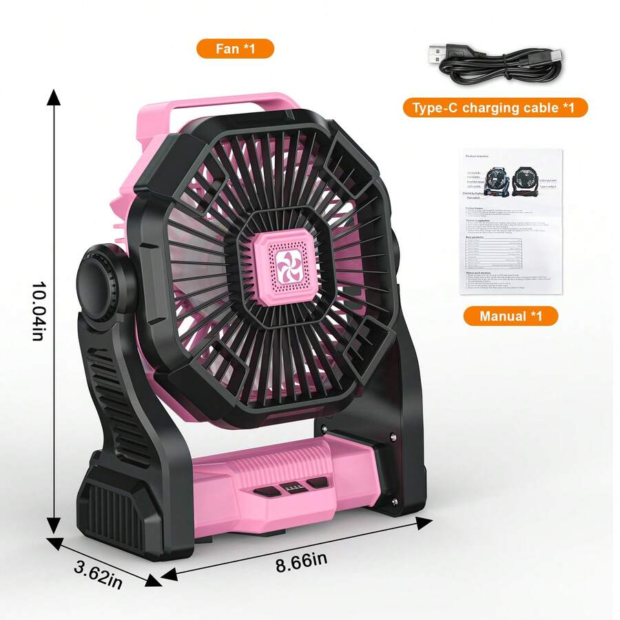 LED Lantern Camping Fan with Hook
