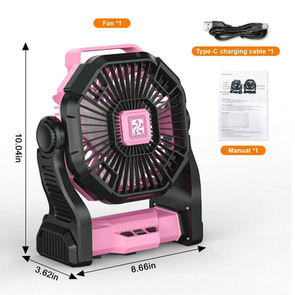 LED Lantern Camping Fan with Hook