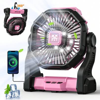 LED Lantern Camping Fan with Hook