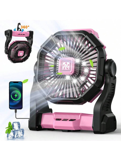 LED Lantern Camping Fan with Hook