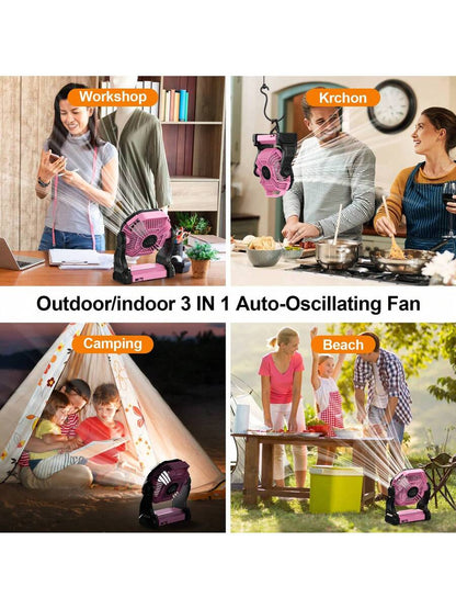 LED Lantern Camping Fan with Hook