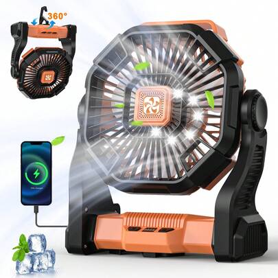 LED Lantern Camping Fan with Hook