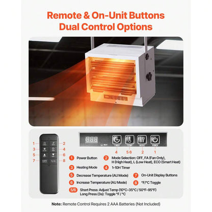 240 V Wall/Ceiling Garage Heater — Model Options