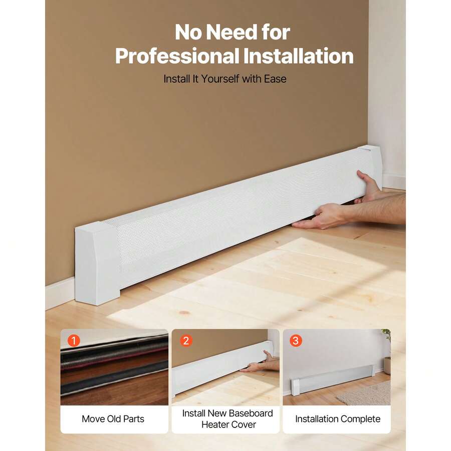 Steel Baseboard Heater Cover — 3, 4 or 5 ft