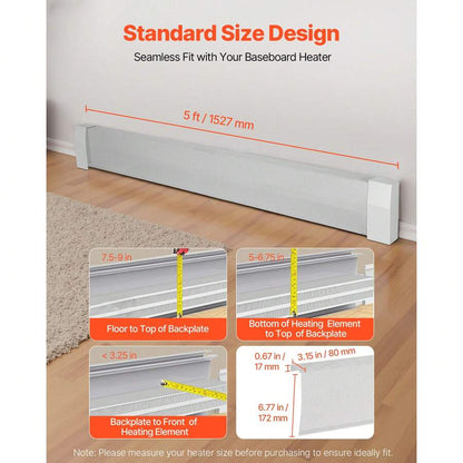 Steel Baseboard Heater Cover — 3, 4 or 5 ft