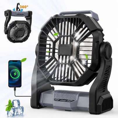 LED Lantern Camping Fan with Hook