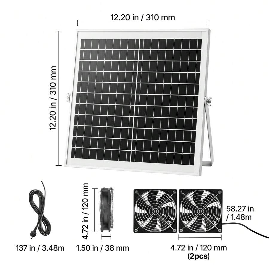 Solar-Powered Ventilation Fan Kit