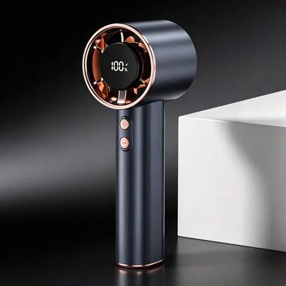 Pocket Fan with Digital Display & Rhinestone Bezel