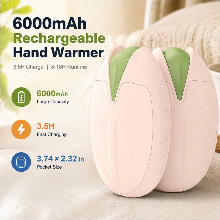 Double-Sided Rechargeable Hand Warmers — 2 Pack