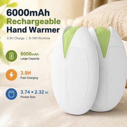 Double-Sided Rechargeable Hand Warmers — 2 Pack